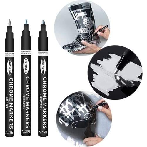 Silver Mirror Marker DIY Paint Mirror Chrome Finish Water UV Resistent Student Supplies Craftwork Pen Accessories Liquid