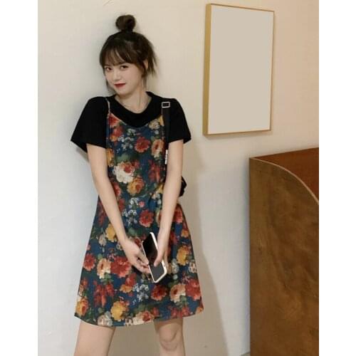Floral Dress Female Summer New Style French Retro Small Design Sense Niche Slim Temperament Skirt