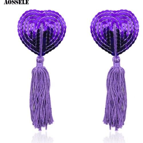 1 Pair Heart Star Sequin Pasties Breast Nipple Cap Tassels Sex Toys For Women BDSM Flirting Fetish Restraints SM Erotic Toys