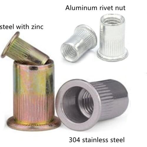 5-50Pcs M3 M4 M5 M6 M8 m10 304 Stainless Steel Rivnut flat Head Riveted Nuts Insert Nutsert Cap Rivet Nut