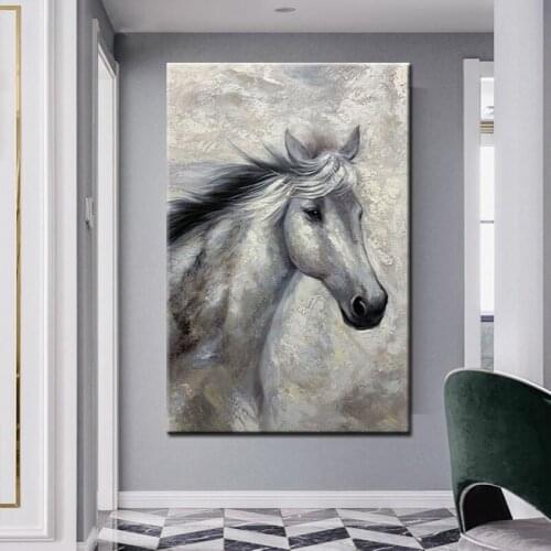 100% Hand Painted Vintage Horse Handmade Oil Painting On Canvas Wall Art Wall Pictures For Living Room Home Decoration Frameless