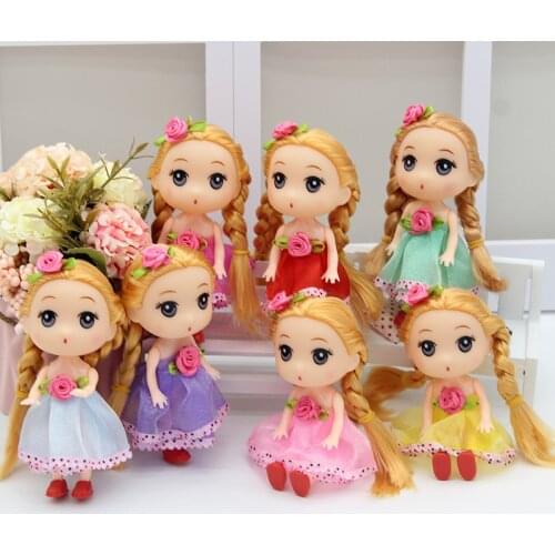 12CM Small flower Princess bride confused doll fat baby key chain bag pendant wedding dress creative gift doll toy