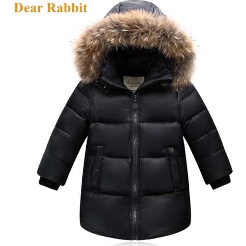 2020 NEW spring winter Light thin down jacket for boy coat girl clothes childrens clothing outerwear parka real fur kids 3-13 Y