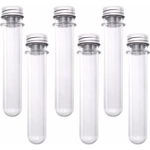 30ml 40ml Plastic Tube With Aluminum Cap Empty Clear PET Cosmetic Bath Salt Facial Mask Test Bottle Reagent Reaction Vessel