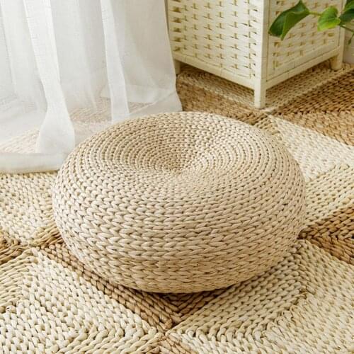 45 X 15cm Thicken Cushion Tatami Bay Window Cushion Straw Mat N Pad Handmade Round Straw Mat Cushion Hot Sales