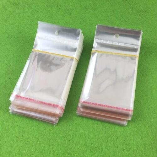 500pcs OPP transparent clear self adhesive seal plastic bags for necklace/jewelry/gift/Headbands DIY small packing bag pe