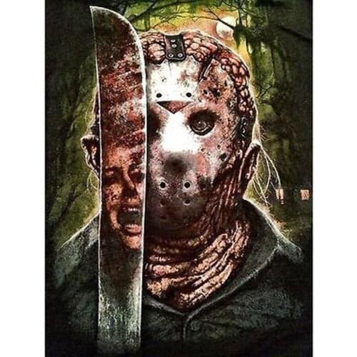 5D DIY Diamond Painting IT Horror Movie Halloween Mask Killer 3D Diamond Embroidery Cross Stitch Needlework Home Decor Gift
