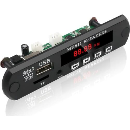 Car MP3 Player WMA WAV Decoder Board Adapter FM Radio USB TF Card 3.5 mm Audio Module 5V 12V With Remote Control