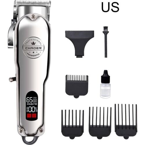 C99 Electric All-metal LCD Clipper Hair Clipper Modeling Oil Head Push LED Smart Display R-shaped Fillet Design