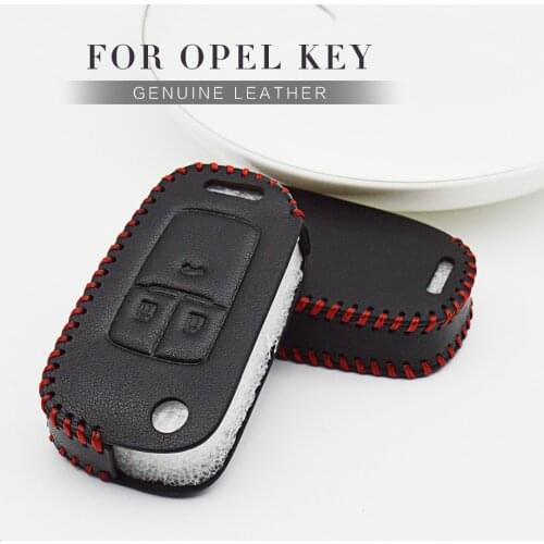 Real Leather Car Key Case Cover for Opel Mokka Vivaro Meriva B Astra K J H Gtc Insignia Corsa B D Zafira Key Chain Accessories