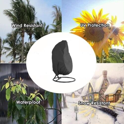 Outdoor Egg Chair Cover Patio Hanging Chair Covers Durable Waterproof Swing Chair Dust Cover Black Swing Chair Dust Protector