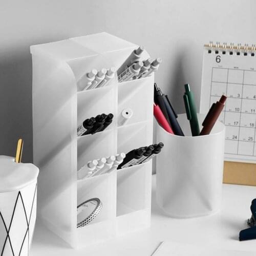 Insertion Type Pen Holder Pencil Makeup Brush Holder Storage Box Desktop Organizer Stand School Office Stationery Container