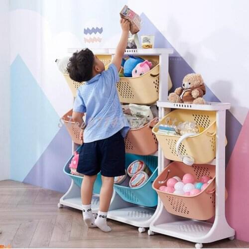 Childrens Toy Storage Rack Floor Multi-layer Bookshelf Storage Box Storage Cabinet Large-capacity Storage Rack