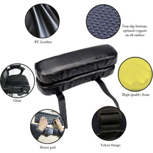 Wheel Chair Armrest Pad Cover Elbow Pain Relief Cushion Memory Foam PU Leather Office Home Accessories
