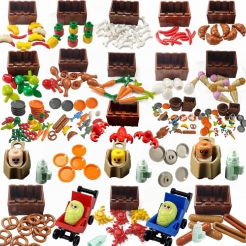 For Creator Friends For Girl City MOC Food Ice Cream Hospital Baby Carriage Figures Building Blocks Toys For Kid Creators Friend