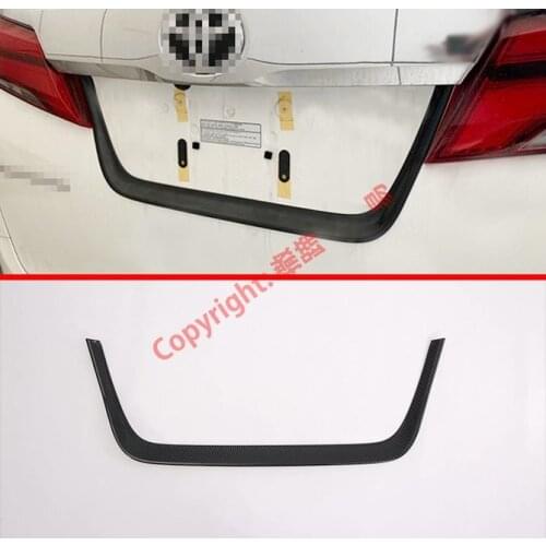 For Toyota Alphard Vellfire AH30 2016 2017 2018 2019 2020 Carbon Fiber Style Rear Trunk Lid Licence Plate Around Trim