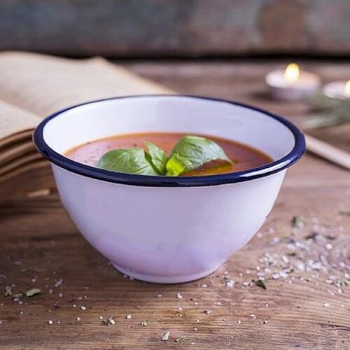 Enameled Bowl Salad Noodle Bowl Rice Ramen Soup Container Ice Cream Large Bowl Cutlery Dinnerware Restaurant Kitchen Tableware