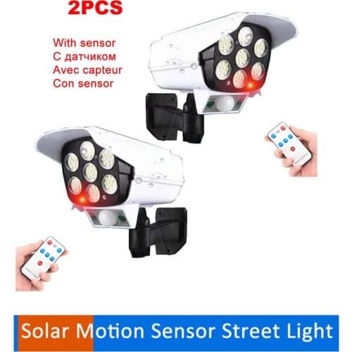 2pcs remote solar fake monitor dummy camera light garden outdoors fairy decoration solaire lampara panel exterior spotlight yard