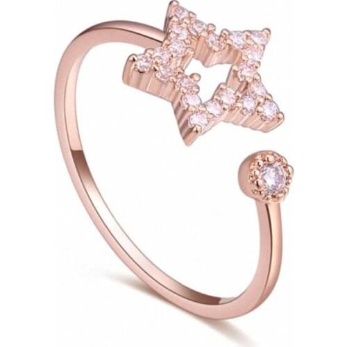 TRACYSWING Element Brand Real AAA Zirconia Micro Inlays Rose Gold Color Ring Party For Women Valentine Gift Th-129828