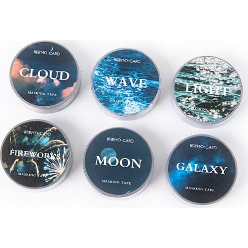 Ins Natural Starry Sky Washi Tapes Journal Adhesive Tape DIY Scrapbooking Sticker Label Fireworks Are Not Lonely