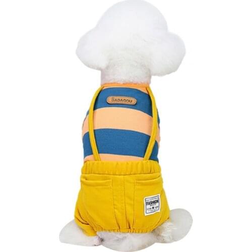 Pet Overall Stripe Soft Cotton Comfortable Fashion Multiple sizes Puppy Jumpsuit for Walking