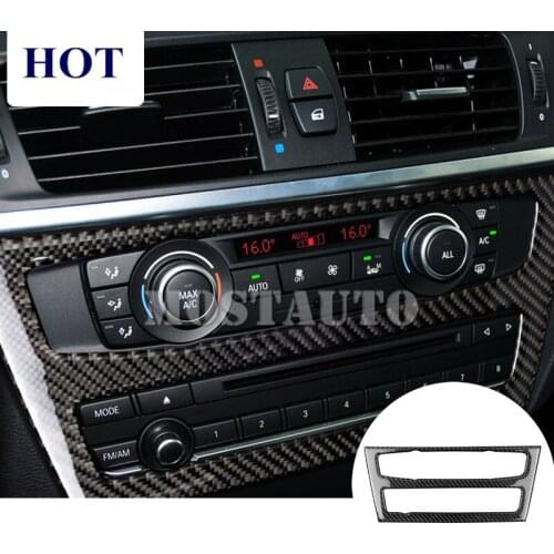 For BMW X3 F25 Carbon Fiber Console Air Conditioner & CD Panel Cover 2011-2013 1pcs Car Accessories Interior Car Decor Car Trim