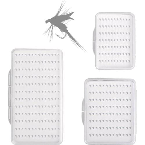 Fly Hook Box 3 Sizes Fly Fishing Hook Box with Foam Waterproof Durable Fishing Gear Transparent S M L Pesca Fishing Tackle Box