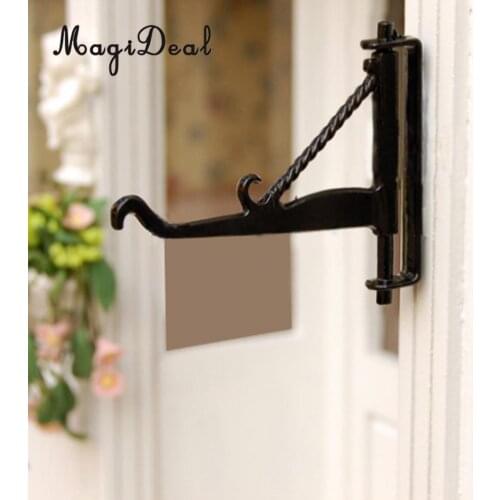 MagiDeal 1:12 Scale Dollhouse Miniatures Black Metal Plant Hook Hanger Furniture Accs for 1/6 Scale Dolls