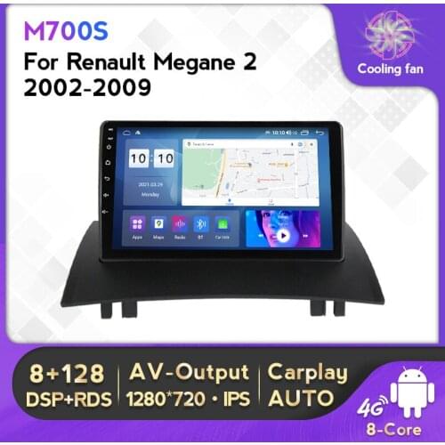 9" IPS 2 Din Android 10.0 6+128G Car Radio Multimedia Player For Renault Megane 2 2002-2009 GPS Navigation WIFI 4G Lte Carplay