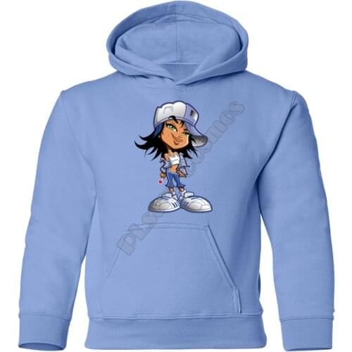Cartoon Girl Kids Hoodies 3D Printed Kids Sweatshirt Child Long Sleeve Boy For Girl Sky Blue Pullover Drop Shipping 10 Color