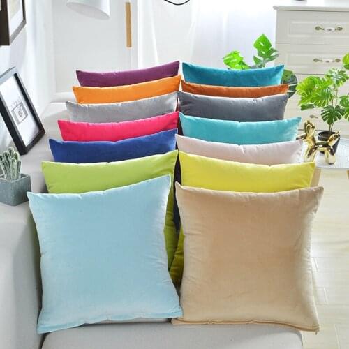 Pure colo Silk Velvet Cushion Cover Solid Flannel Pillowcase Sofa Decorative Case Pillows Super Soft Pillow Case50*50