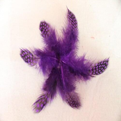 Wholesale 20pcs high quality beatiful natural guinea fowl feather 5-8cm / 2-3inch Decorative diy purple