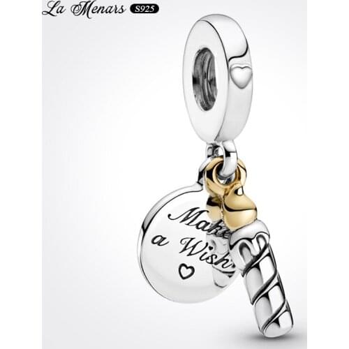 La Menars New Birthday Dangle Fit Original Pandora Charm Bracelet Genuine 925 Sterling Silver For Women Jewelry DIY Making