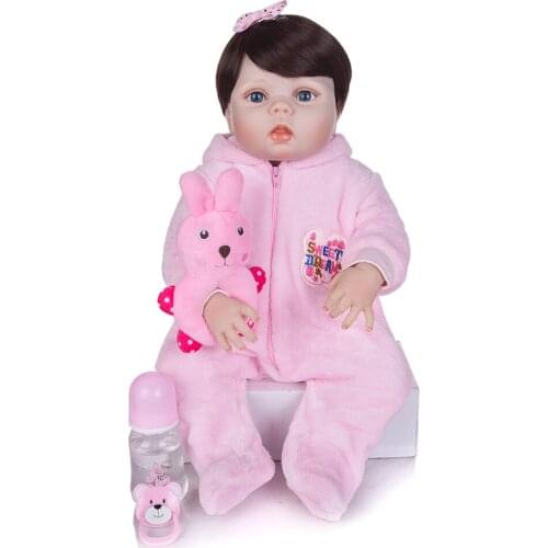 Full Silicone Reborn Baby Doll Lifelike Newborn girl toddler menina bebe reborn bonecas children gift