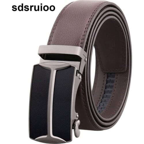 Mens Alloy Automatic Buckle Belts Elegant Leather Belt For Men Cowhide Strap Male Luxury Waist Belt