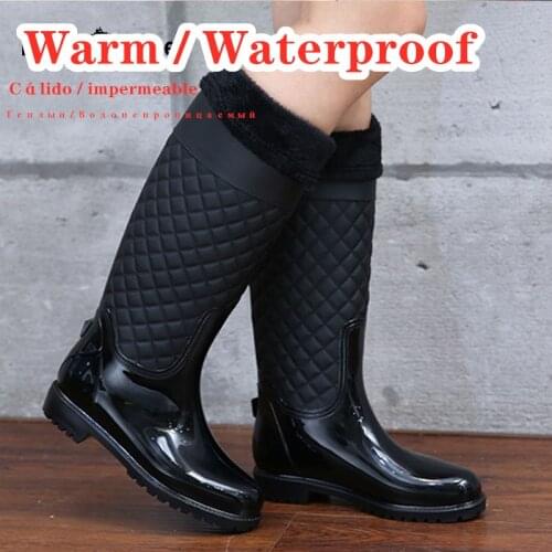 Multifunction Ladies Wading boots Velvet high boots Winter snow water ice fishing warm Tall Rainshoes Waterproof Soft PVC shoes