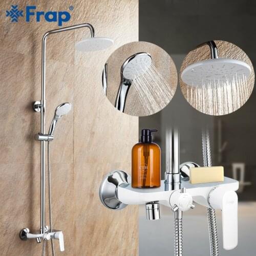 Frap Bath Shower Faucet Rainfall Shower Head Hand Sprayer Bathroom Bathe Shower System Set Water Tap Mixer Torneira