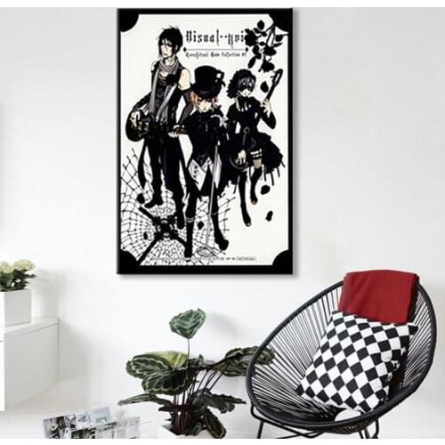 Nordic Modern Prints Home Decor Black Butler Painting Wall Art Canvas Picture Anime Poster For Living Room Modular