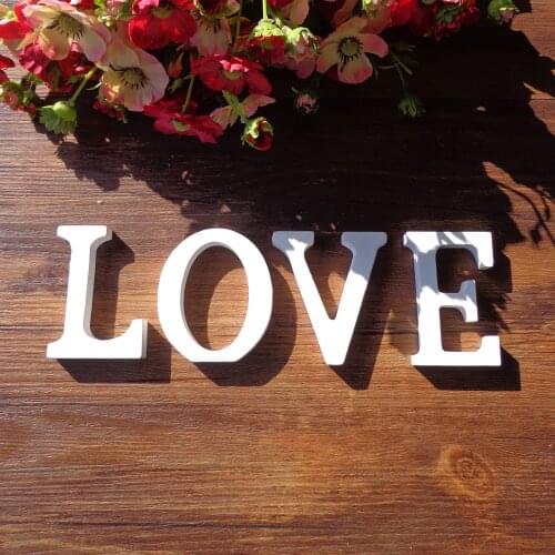 1set LOVE White Wooden Letters English Alphabet Word Free Standing for Wedding Decoration Party Favor Letters and Number Craft
