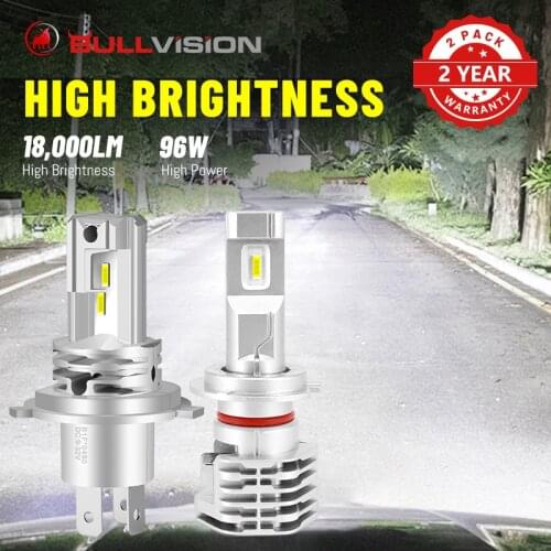 BULLVISION H7 LED Headlights 18000LM H11 H4 H8 H9 9005 9006 HB3 HB4 4300K 6000K 8000K Dual Beam Hi/Low Beam CSP Chip Car Lights