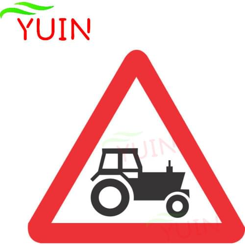 Tractor Sign Road Safety Car Sticker Warning Decal Personalized PVC Decorative Accessories Waterproof Sunscreen Decals 12*11cm