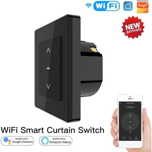 WiFi Smart Curtain Switch Touch Design for Motorized Curtains and Roller Blinds work with Tuya Smart Life App Alexa Google Hot