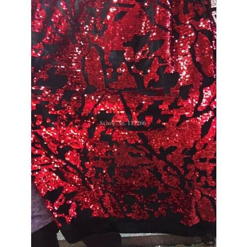 Unique paillette fabric/mesh sequins fabrics JRB-10918 french net lace fabric for women garment wedding dress