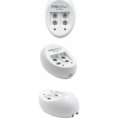 PALO Charger C818W Mini Dual Toy Battery Charger For 9V 6F22 Lithium Ni-MH Ni-CD Battery EU / US Plug Cargador Portatil