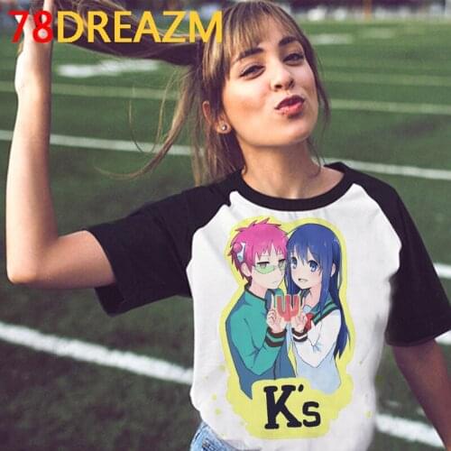 Violet Evergarden Saiki k summer top clothes women japanese vintage couple top tees ulzzang