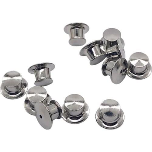 10pcs 7x10mm Brooch Pin Back Locking Keepers Secure Locking Clutch Pin BacK Badge Pendants for DIY Jewelry findings makin