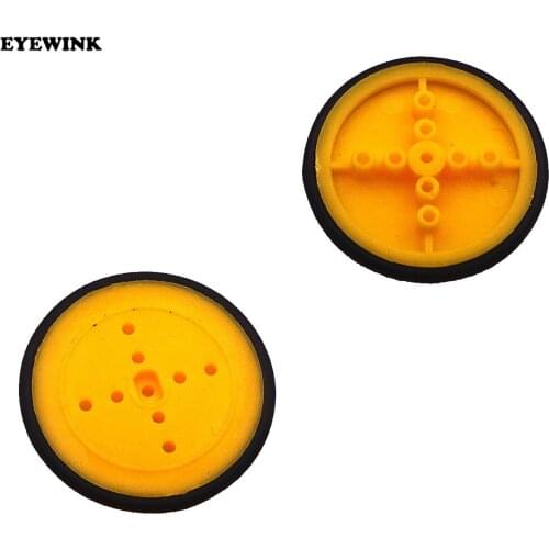 2pcs 410 rubber wheels robot tires TT motor robot intelligent car platform car electronic design toys