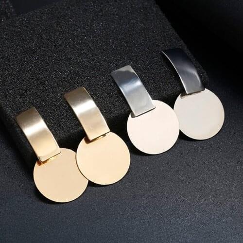 2020 Fashion Korean Statement Drop Earrings For Women Geometric Metal Gold Hanging Dangle Earring modern Jewelry Wholesale