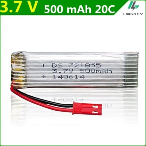 3.7V 500mAh Li-polymer Lipo battery For WLtoys V929 V949 V959 V212 V222 H07 Udi U815A U818A 6039 Lipo batterij 721855 2PCS