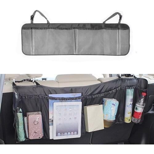 Car Trunk Back Seat Organizer Bag SUV Net Mesh Storage Stowing Tidying Floding Pockets Trash Automobile Bags In Cars Accessories